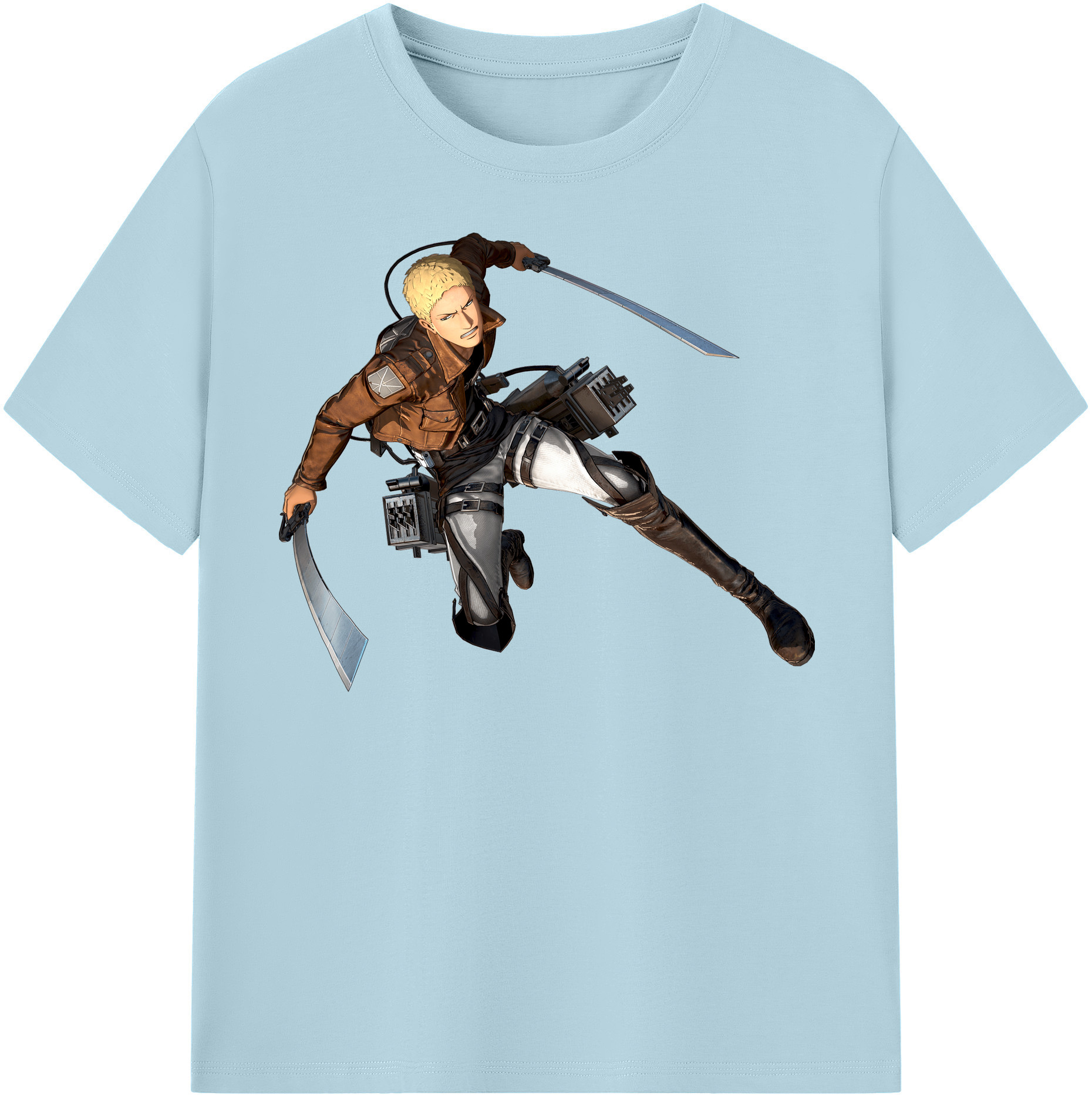 （画像用） 進撃の巨人 ライナー・ブラウン Attack on Titan Reiner Braun 綿100％半袖Tシャツ（フロントプリント）